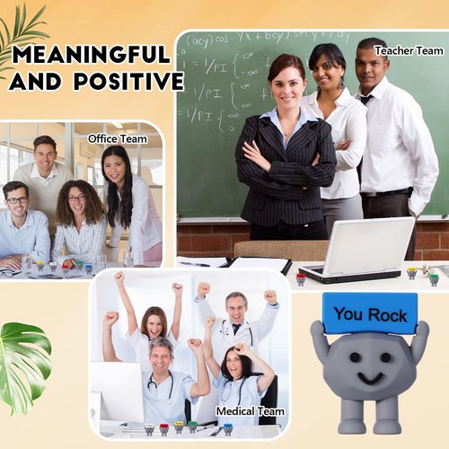 Gejoy 25 Pcs Mini Rubber You Rock Toys Positive Gifts You Rock Mini Miniature Figurines Decorations and Encouragement Birthday Motivational Gifts for Colleague Staff Teacher