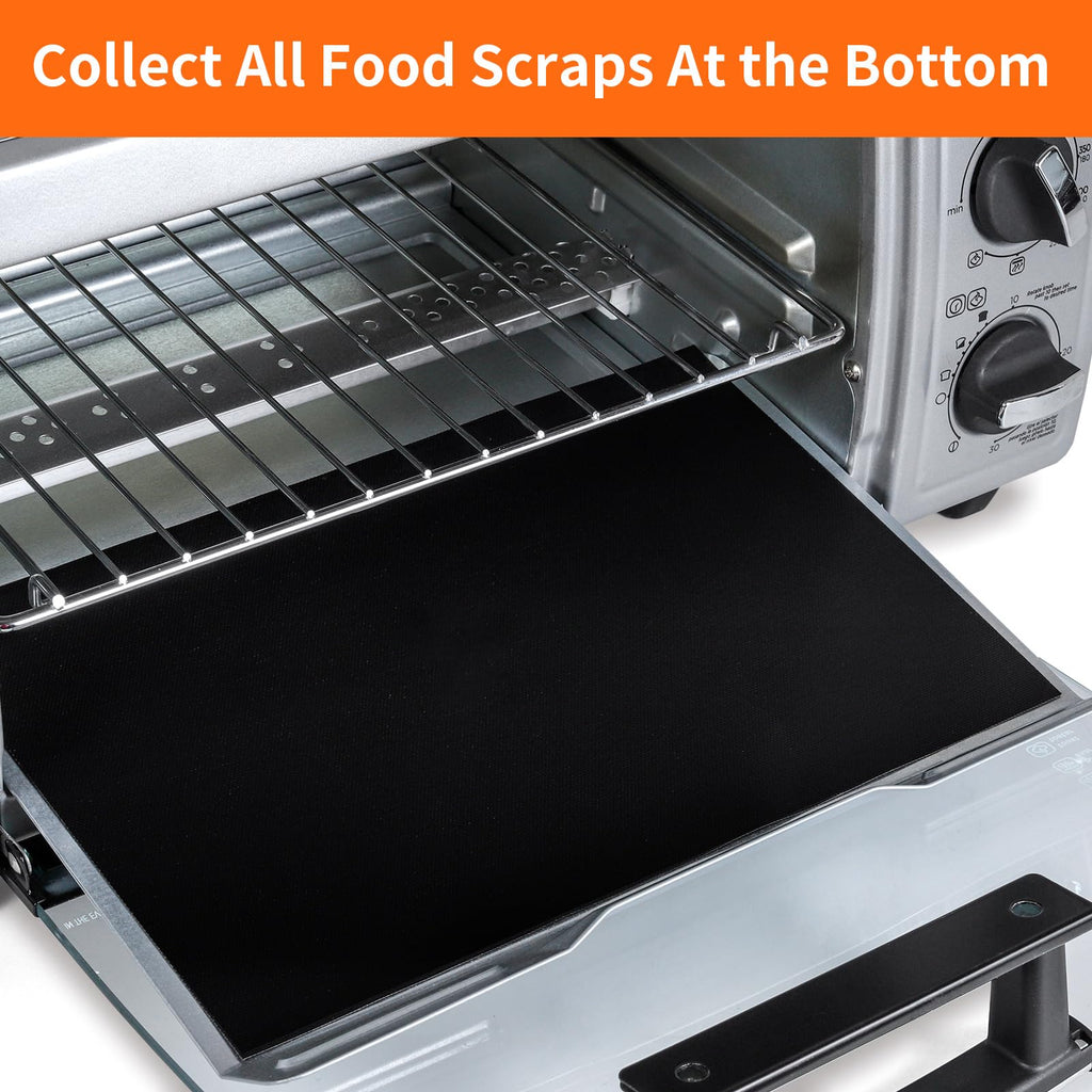 Oven Liners for Bottom of Oven Compatible with Breville BOV900BSS the Smart Oven Air Fryer Pro, Square Air Fryer Liners Reusable Baking Mat, 4 PCS Teflon Sheets for Breville Accessories