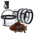 4 Pcs Reusable Coffee Filter with Handle Basket-Style Filter Fits Coffee Makers and Brewers Replaces Your Paper Strainer for Most 4-5 Cup Basket Machine