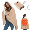 Heated Shawl Wraps for Women Portable USB Heated Blanket Shawl with Hoodie Wearable Electric Blanket Fast Heating in 15 Seconds 8 Heating Zones 3 Heating Levels Rechargeable for Outdoor C(1PCS)