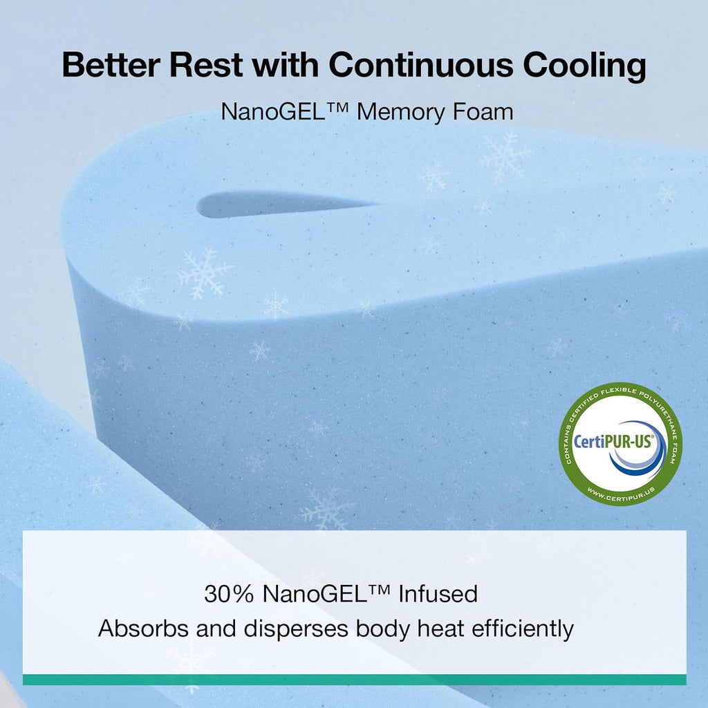 Novilla Bliss Queen Size Memory Foam Mattress - 10 Inch Cool-Touch Nylon Cover for Refreshing Sleep & Pain Relief