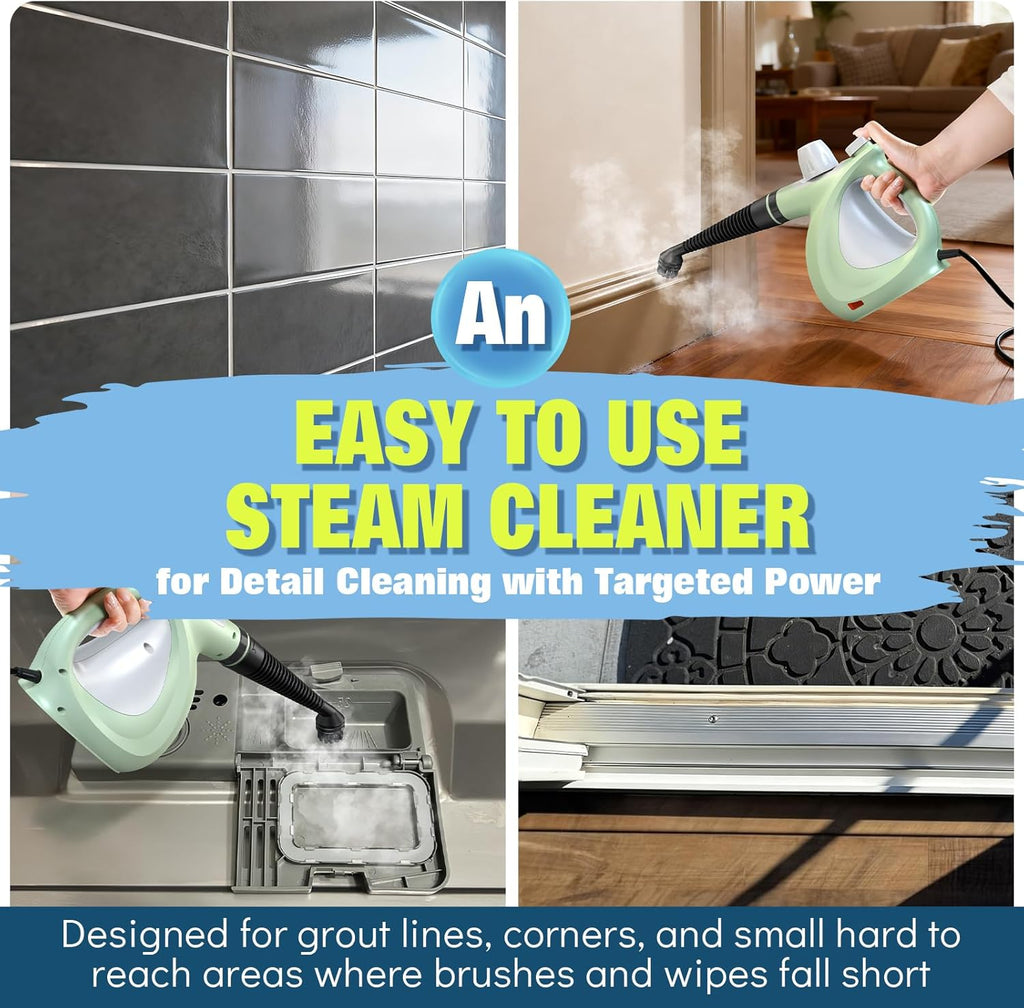 Steam Cleaner, Powerful Pressurized Handheld Steam Cleaner for Home with 11-Pc Set – Chemical-Free Multi-Surface Steamer for Effective Cleaning, Perfect for Furniture, Upholstery, Grout, Couch & Car