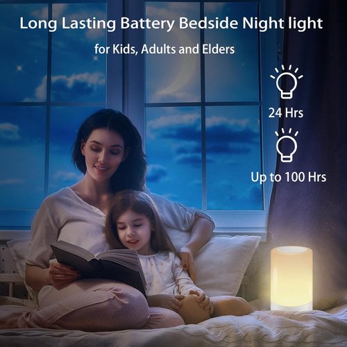 G Keni Nursery Night Light - Portable LED Touch Lamp for Babies & Adults | USB Rechargeable, Dimmable Warm Glow