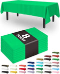 Pureegg Disposable Plastic Tablecloths - 8 Pack, 54 x 108 Inch, St. Patrick's Day & Christmas Decor, Leakproof Green