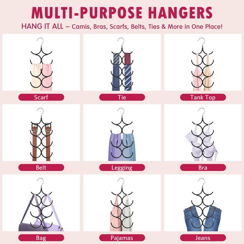 DOIOWN Tank Top Hanger,2 Pack Space Saving Hangers Bra Camisole Hanger,Small Closet Organizers and Storage for Dorm & Apartment Holds Camisoles,Bras,Scarfs,Ties,Belts