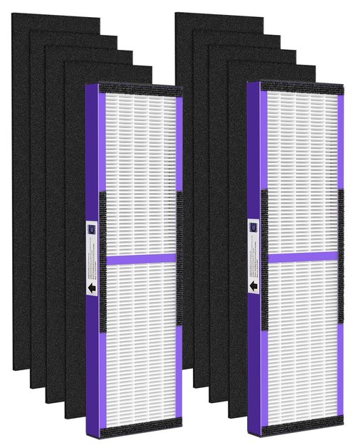 FLT5250PT HEPA Air Purifier Replacement Filter C with Pet CARE Treatment for G-Guardian AC5250PT, AC5000E, AC5300B, AC5350W, AC5350B, CDAP5500 2 Purple Pet Care HEPA with 8 Carbon Pre-Filters