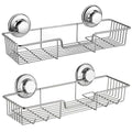 SANNO Suction Cup Shower Caddy Bathroom Caddies Storage Combo Organizer, No Damage Suction Cup,Rustproof Wire Basket for Kitchen & Bathroom Accessories - Rustproof Stainless Steel 2 Pack