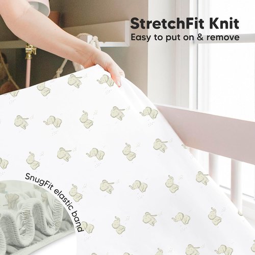 KeaBabies Baby Crib Sheets - Soft & Cozy Viscose Bamboo Fitted Mattress Covers | 2-Pack, 52x28, Neutral