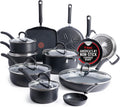 T-Fal Ultimate Nonstick Cookware Set - 17-Piece Hard Anodized Pots and Pans | Dishwasher Safe, Onyx Finish