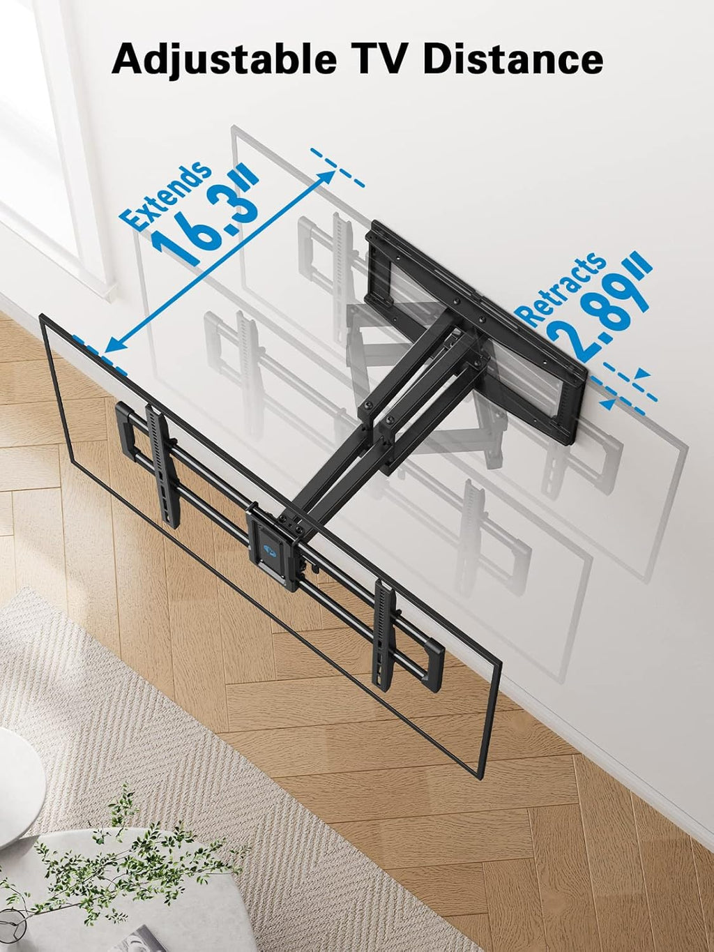 Pipishell Full Motion TV Wall Mount - Swivel Dual Arms for 40–82 Inch TVs | Max VESA 600x400mm, 110 lbs Capacity