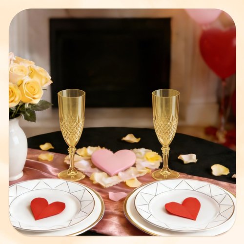 HTTBEIZI Plastic Champagne Flutes 7oz, Reusable Drinking Glasses Cups Goblets Shatterproof Unbreakable, for Wedding Party Mimosa Bar Easter (48, Gold)