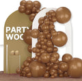 PartyWoo Brown Balloons - 120pcs Boho Neutral Fall Arch Kit | 18", 12", 10", 5" Sizes for Birthday & Baby Shower