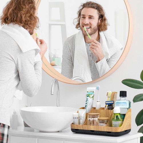 GFWARE Bathroom Organizer - Detachable 7-Slot Kids Electric Toothbrush Holder | Drainage Design for Easy Storage
