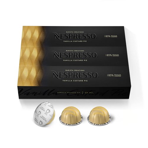 Nespresso VertuoLine Coffee Capsules - Vanilla Custard Pie Flavor, Mild Roast, 30 Count Pods