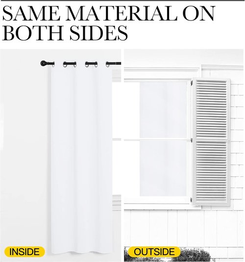NICETOWN Draperies | Grommet Window Treatment Curtains - 50% Light Blocking, Small Size (29x45", White)