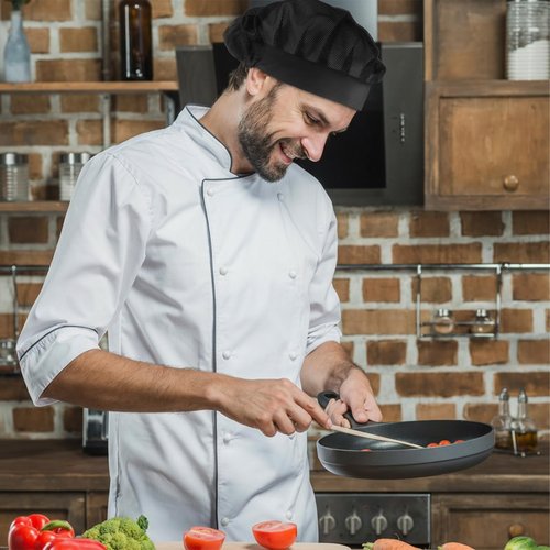 4 Pcs Mesh Chef Hats Adjustable Cooking Hat Black Elastic Chef Cap for Women Food Service Workers, Reusable Washable Breathable