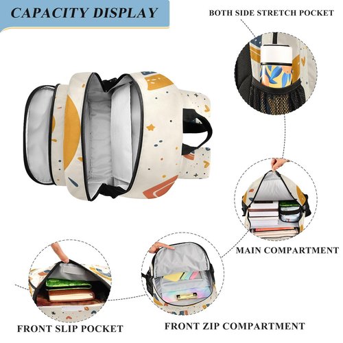senya School Backpack Kids College Rucksack Travel Bookbag Fashion Back Pack Girls Boys Hearts and Rainbows