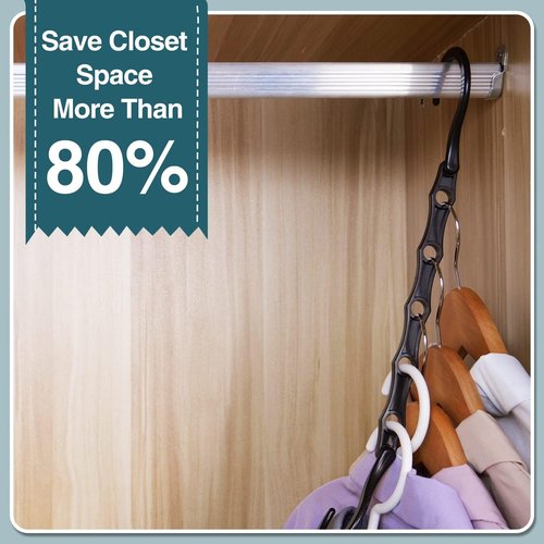 AMKUFO Closet Organizers - 12 Pack Space-Saving Hangers for Efficient Dorm Room Storage | Perfect for Small Apartments