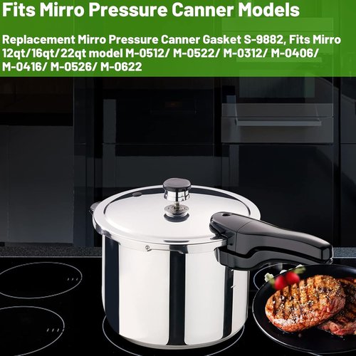 Mirro Pressure Canner Gasket S-9882 Fits for Mirro 12/16/22QT Model M-0512 / M-0522 / M-0312 / M-0406 / M-0416 / M-0526 / M-0622