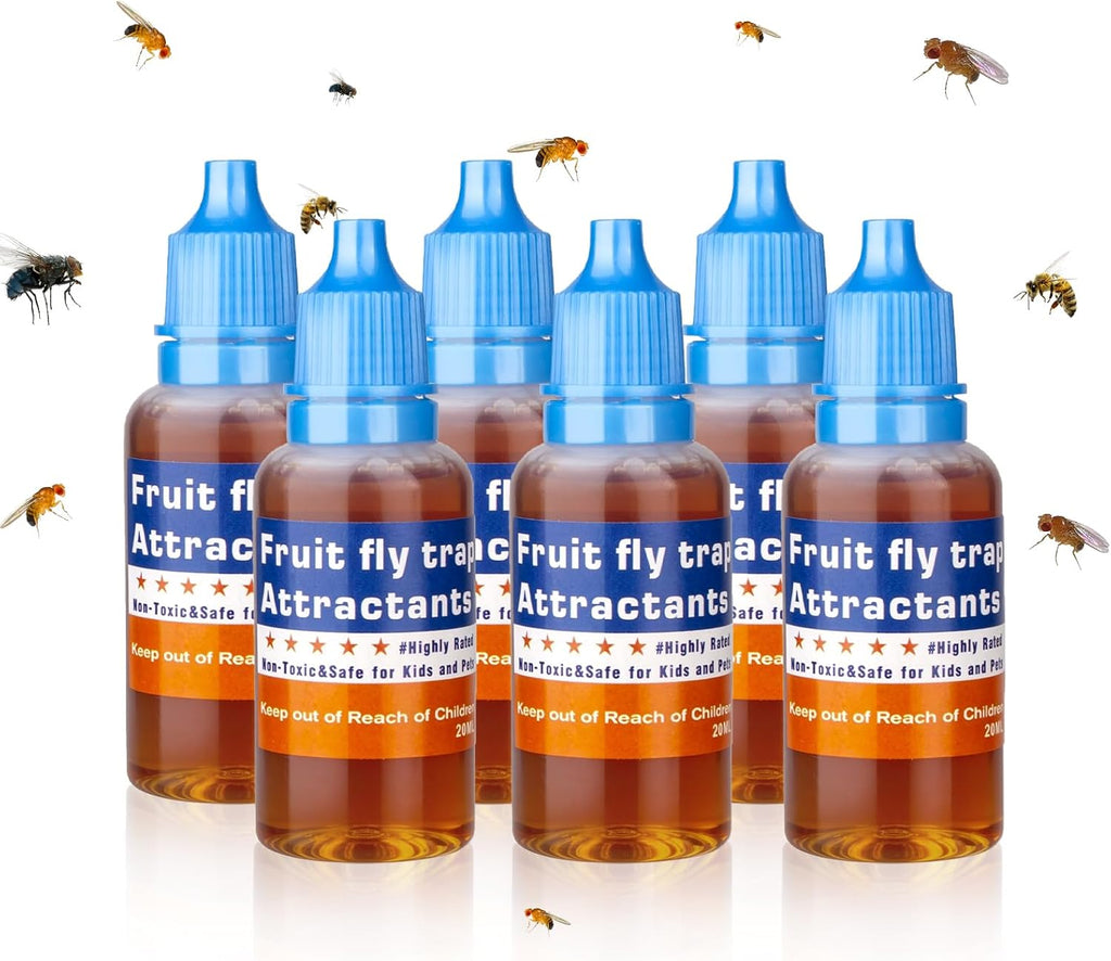 Regine Switzerland Fruit Fly Trap Refill Liquid - Effective Gnat Killer & Long-Lasting Bait (6 Pack)