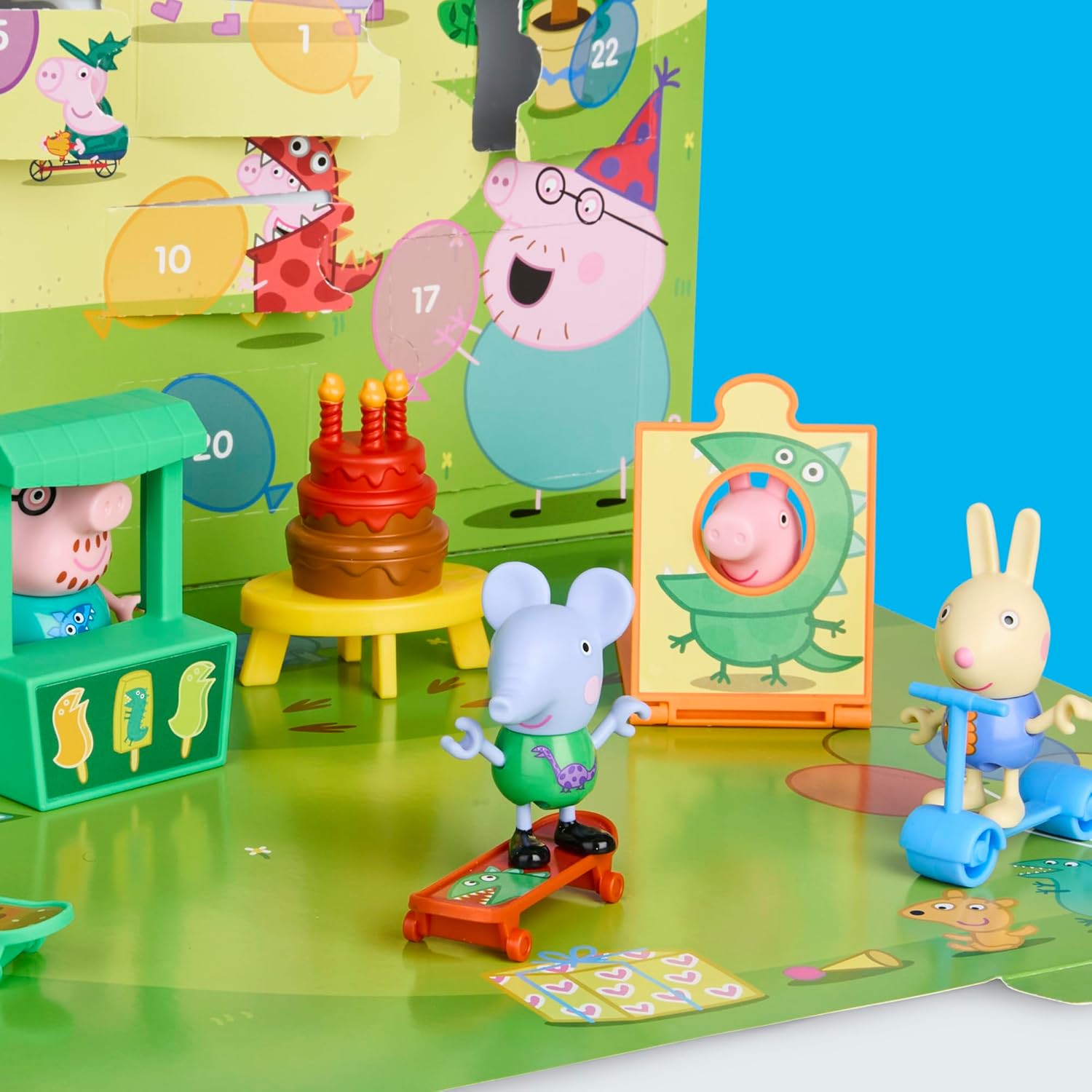 Peppa Pig George's Party Advent Calendar - 24 Surprise Toys & Stickers | Fun Preschool Gift for Kids 3+