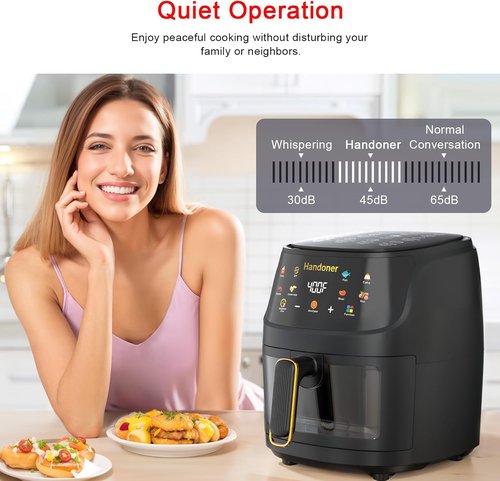 Air Fryer Max XL 6.5-Qt Air Fryer Oven - Healthy 8-in-1 Cooking with Exclusive Recipes & Visible Window
