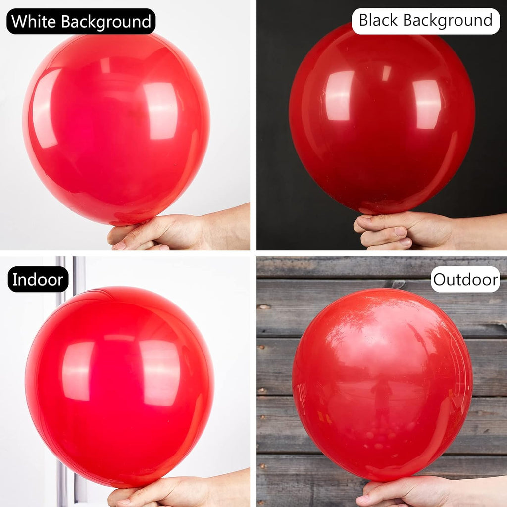 PartyWoo Classic Arch Kit - 280 Pcs White & Red Balloons in 18/12/10/5 Inch Sizes