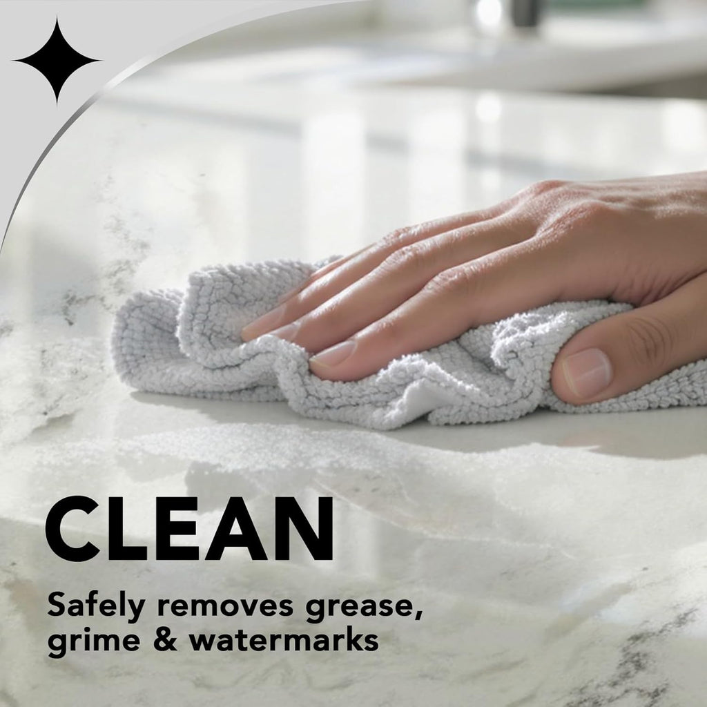 Weiman Quartz Countertop Cleaner - UV Protection for Clean & Shiny Stone Surfaces | 24 Ounce, 2 Pack with Microfiber Towel