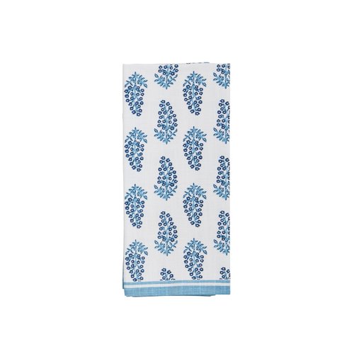 Mud Pie Blooms Blue Block Towel; 26" x 16 1/2"