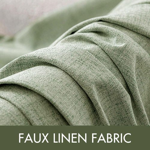 MIULEE Blackout Thermal Insulated Curtains - Linen Texture Sage Green Drapes | 52x120 Inch (2 Panels)