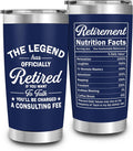 Retirement Gifts for Men - The Legend Has Retired - Retired Tumbler for Dad, Him, Man, Boyfriend, Husband - 20 Oz Tumbler Best Gift for Retirement Men, Fathers Day, Birthday, Christmas Gifts