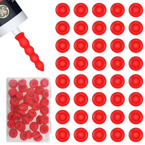 40 Pack Caulk Cap for Seal Caulking Tubes: Reusable, Water Resistant, Red