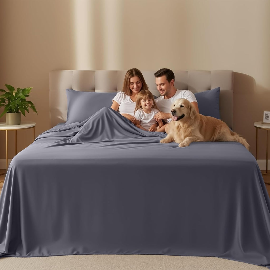 Utopia Bedding Queen Size Sheet Set - Soft, Breathable Microfiber - 4 Pieces in Grey