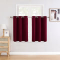 ChrisDowa Small Window Curtains - Grommet Thermal Insulated Room Darkening Panels (Burgundy Red, 42 x 36 Inch)