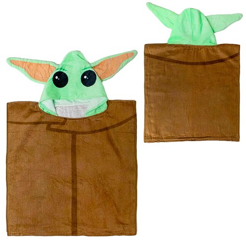 Baby Yoda Hooded Towel Set for Kids Boys Girls - The Mandalorian Bath Towel Poncho Bundle with Stickers and More | Baby Yoda Bathroom Set