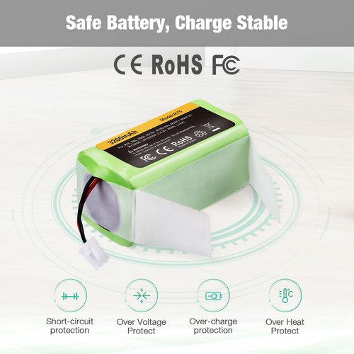 FirstPower 3.2Ah RVBAT850 Battery - Replace for Shark Vacuum Battery Replacement, Shark Ion Robot R75, RV761, RV850C, RV1000S, RV1100VL, RV101AE, UR1000SR, RV700_N, RV720_N Vacuum Cleaners