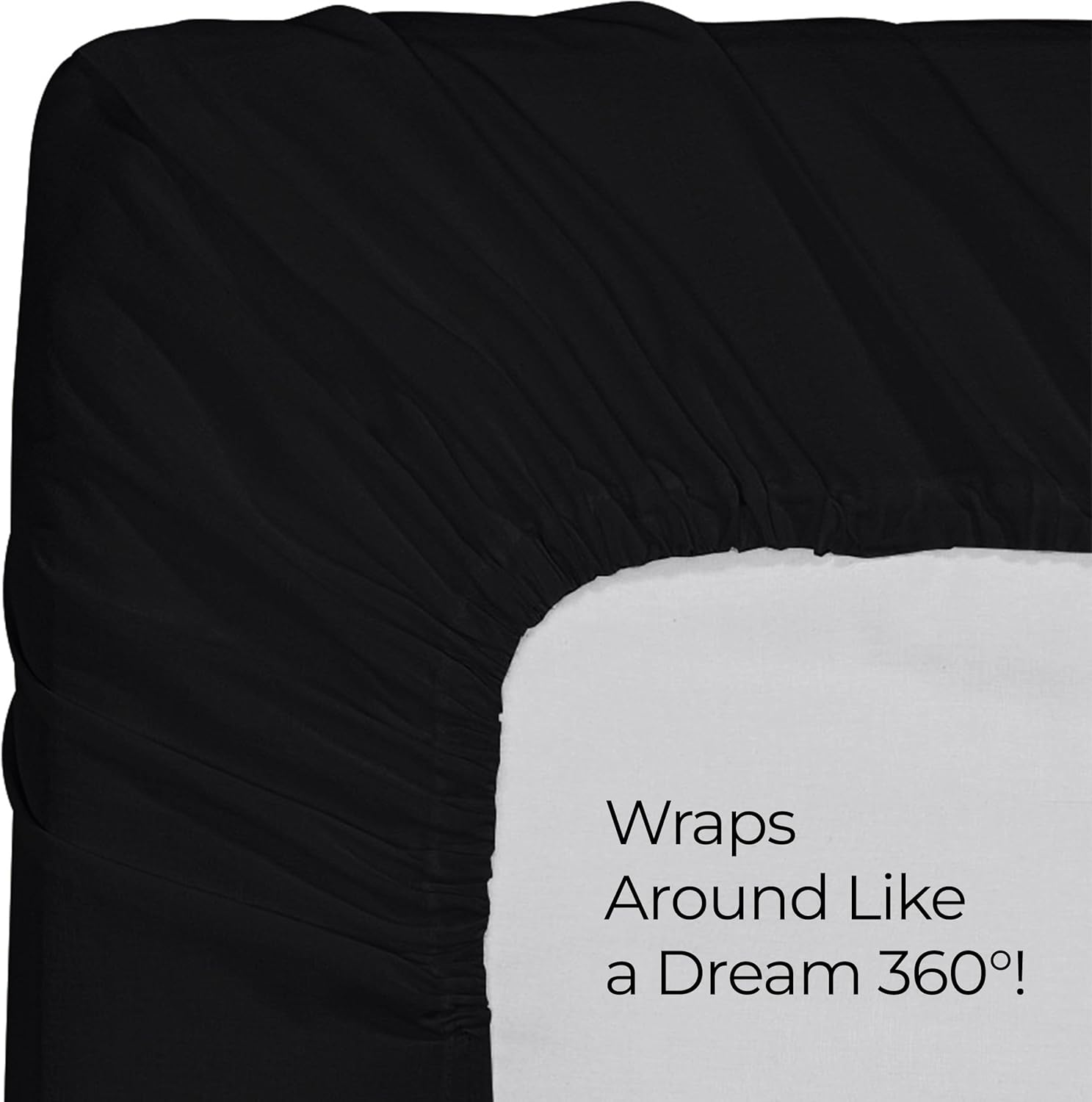 Utopia Bedding King Fitted Sheet - Deep Pocket Soft Microfiber - Fade Resistant & Easy Care (Black)