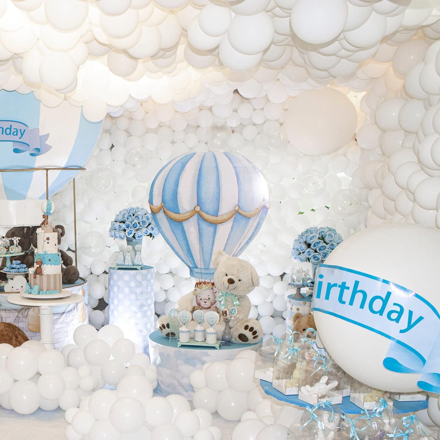 ASIYUHY White Balloons - 100 Pack 12 Inch Latex Balloons with 2 Rolls of Ribbon for Parties & Events