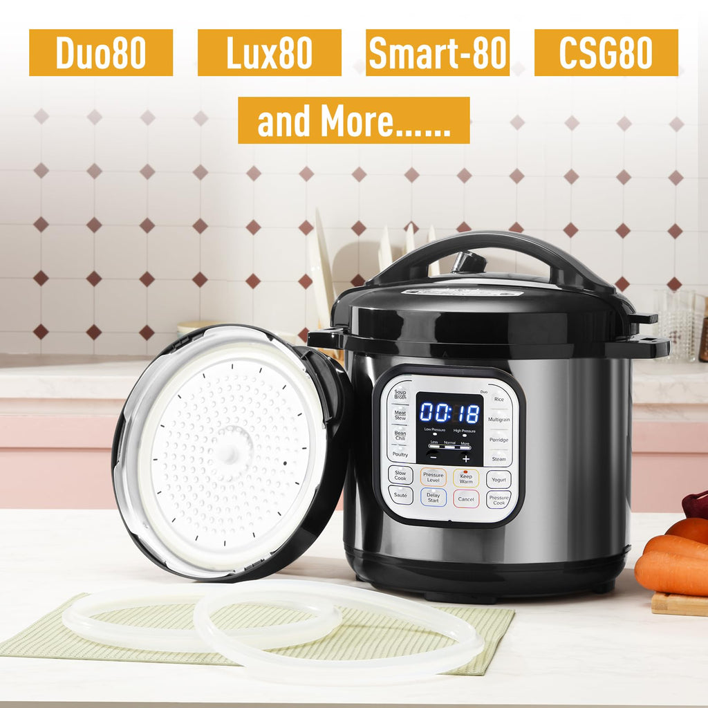 Silicone Sealing Ring 8qt for InstaPot Sealing ring - Compatible Replacement Parts for Duo80, Lux80, Smart-80, CSG80, and More - Pressure Cooker Seal Ring-3 Pack