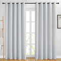 NICETOWN Blackout Curtains - Noise Reducing Thermal Insulated Drapes, 66 x 80 Inch, Greyish White, 2 Panels