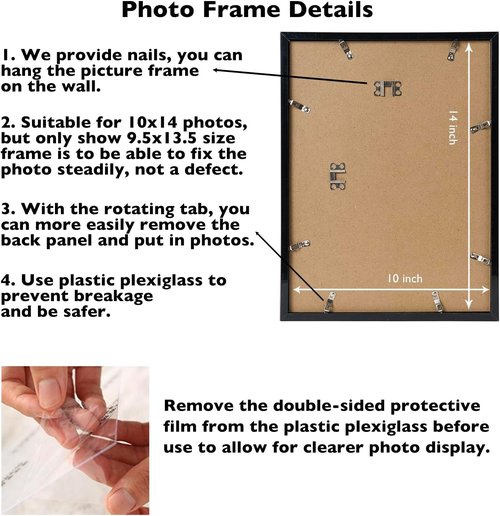 JCJMY Picture Frame - 10x14 Inch Black Frame for 30x40cm Diamond Painting | Durable Wall Hanging Design