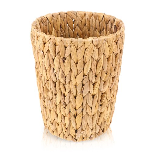 Dimeho Wicker Trash Can Small Waste Basket Water Hyacinth Wicker Garbage Can Office Garbage Cans Boho Woven Decorative for Home Bedroom Office Kitchen Living Room