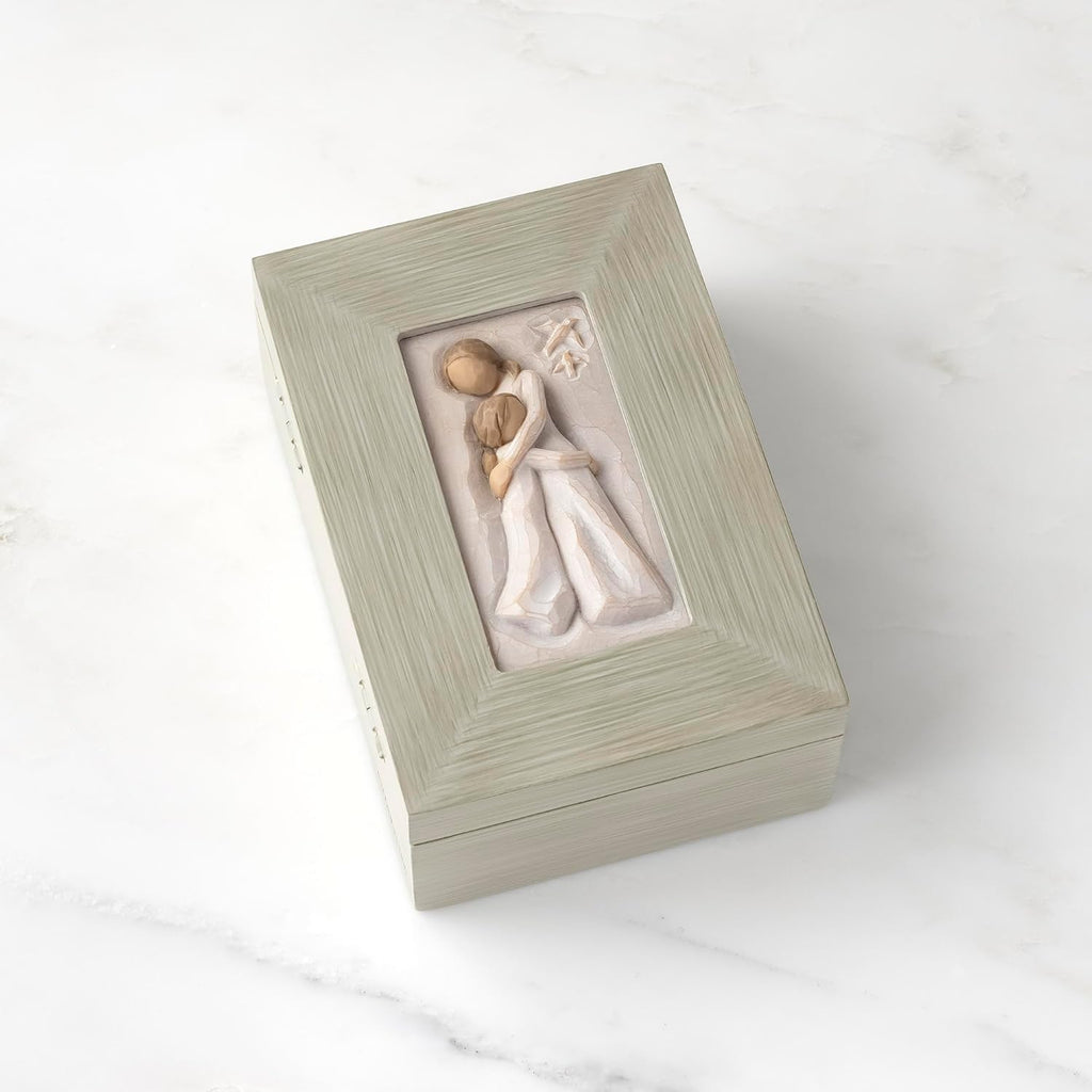 Willow Tree Memory Box - Mother and Daughter Sculpture with Jewelry Holder | Hand-Painted Keepsake Box