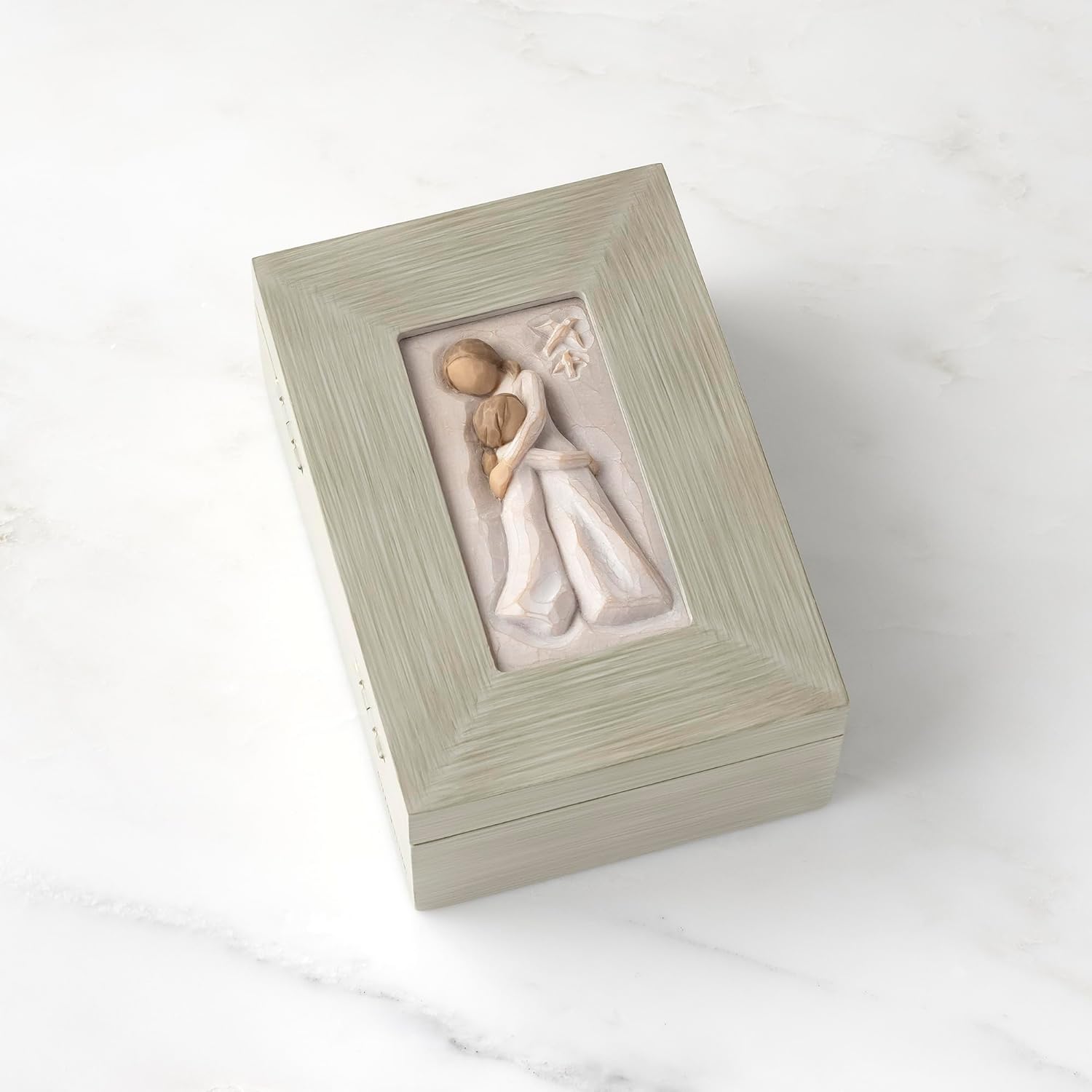 Willow Tree Memory Box - Mother and Daughter Sculpture with Jewelry Holder | Hand-Painted Keepsake Box