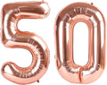 Skiennix 50 Balloon Number - 40 Inch Rose Gold Foil Decoration for 50th Birthday Party & Events