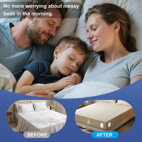 Ecohohoyyds Bed Sheet Holders for Corners: Fitted Bed Sheet Grippers with Twist-Lock Clips Keep Sheets Tight Heavy-Duty Grip Quick All Mattresses Easy Installation 4 Pack White
