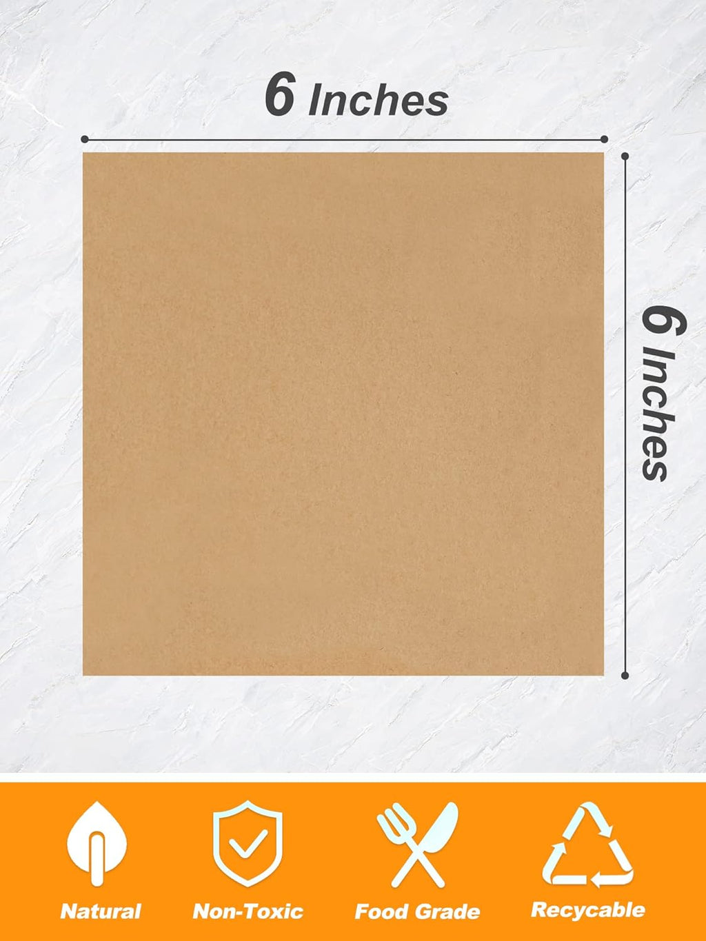 SMARTAKE Non-Stick Wax Paper - 1000 Pcs 6x6 Inch Hamburger Patty & Sandwich Separators | Unbleached, Ideal for Lunches & Parties