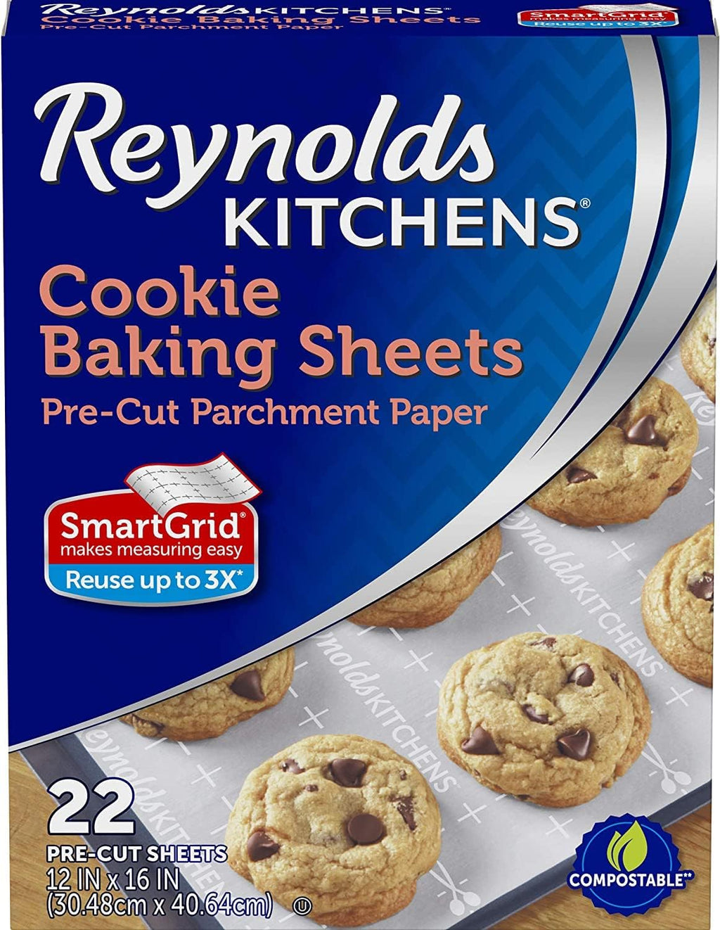 Reynolds Kitchens Pre-Cut Parchment Paper Baking Sheets - 22 Sheets Per Pack (4 Packs)