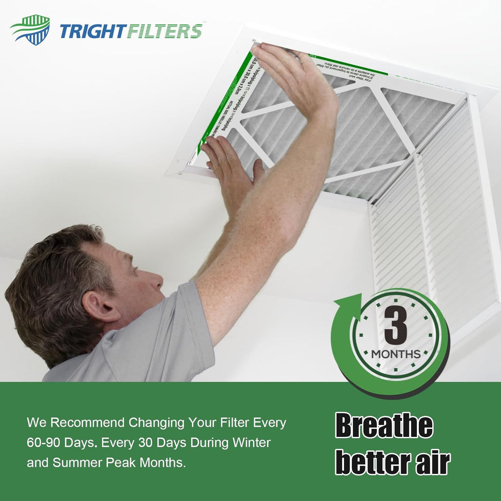 TRIGHTFILTERS 20x20x1 Air Filter - MERV 8 Pleated Dust Defense | 4-Pack Replacement for HVAC Systems