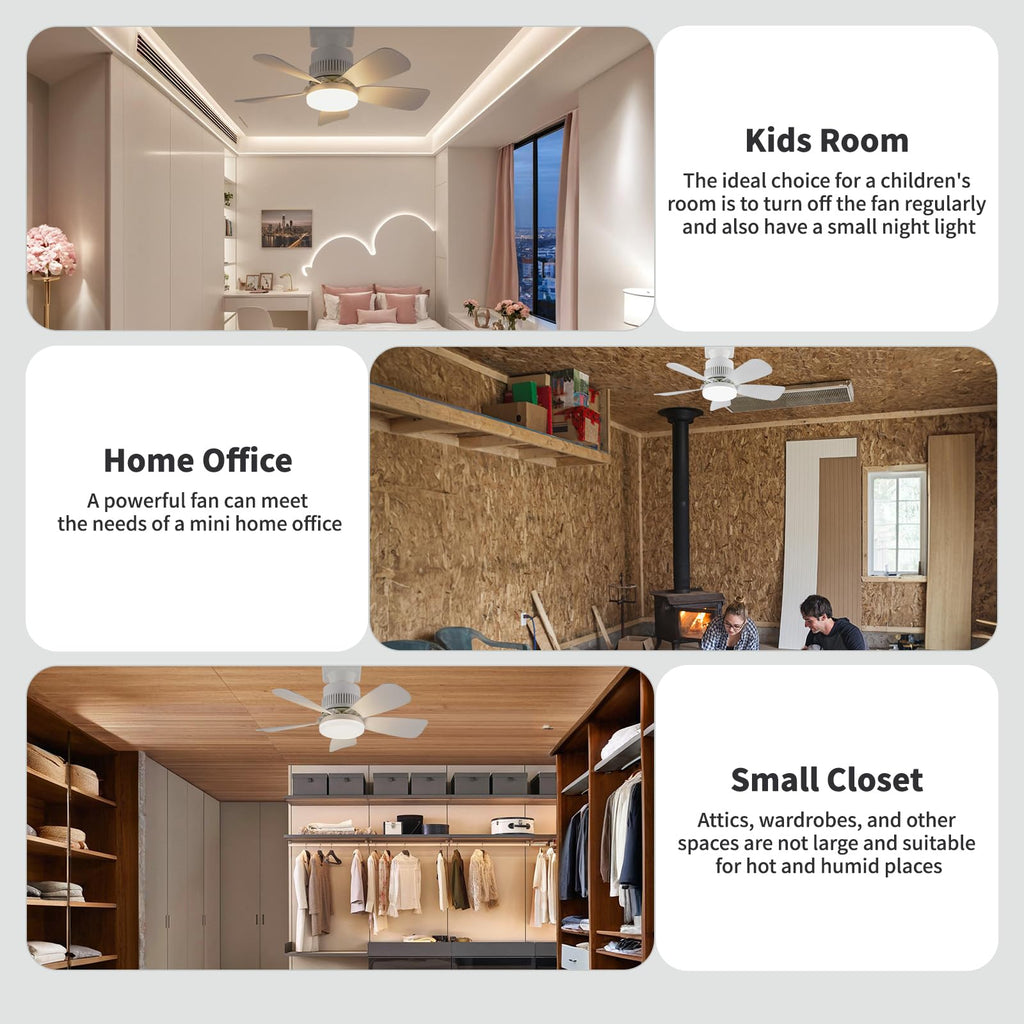 Socket Light Fan with Remote(Pairing Required), Light Socket Ceiling Fan – Turbo Airflow, Whisper Quiet, Memory Save, Smooth Dimming 1000 LM CRI 80+, Screw In Design for Small Rooms, Garages & Dorms